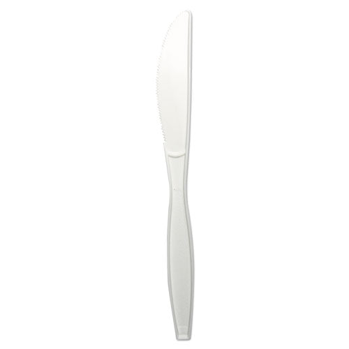 Heavyweight Polypropylene Cutlery, Knife, White, 1000-carton