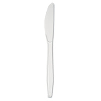 Mediumweight Polystyrene Cutlery, Knife, White, 100-box
