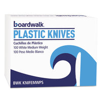 Mediumweight Polystyrene Cutlery, Knife, White, 100-box