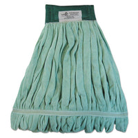 Microfiber Looped-end Wet Mop Heads, Medium, Green, 12-carton