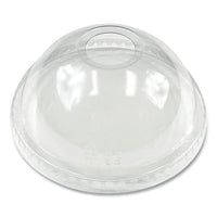 Pet Cold Cup Dome Lids, Fits 9 Oz To 12 Oz Pet Cups, Clear, 100/pack