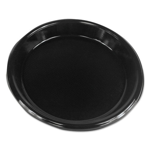 Hi-impact Plastic Dinnerware, Plate, 10" Diameter, Black, 500-carton
