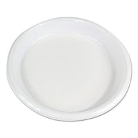 Hi-impact Plastic Dinnerware, Plate, 10" Diameter, White, 500-carton