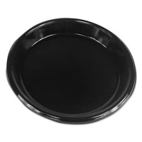 Hi-impact Plastic Dinnerware, Plate, 10" Dia., 3 Compartments, Black, 500-carton