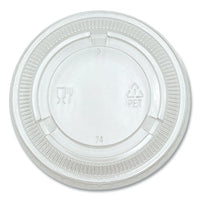 Soufflé/portion Cup Lids, Fits 3.25 Oz To 5.5 Oz Portion Cups, Clear, 2,500/pack