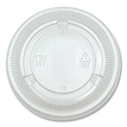 Soufflé/portion Cup Lids, Fits 3.25 Oz To 5.5 Oz Portion Cups, Clear, 2,500/pack