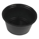 Soufflé-portion Cups, 2 Oz, Polypropylene, Black, 20 Cups-sleeve, 125 Sleeves-carton