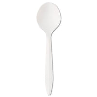 Mediumweight Polystyrene Cutlery, Soup Spoon, White, 1000-carton