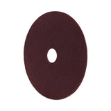 Deep Scrub Pads, 16" Diameter, Maroon, 10-carton