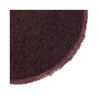 Deep Scrub Pads, 16" Diameter, Maroon, 10-carton