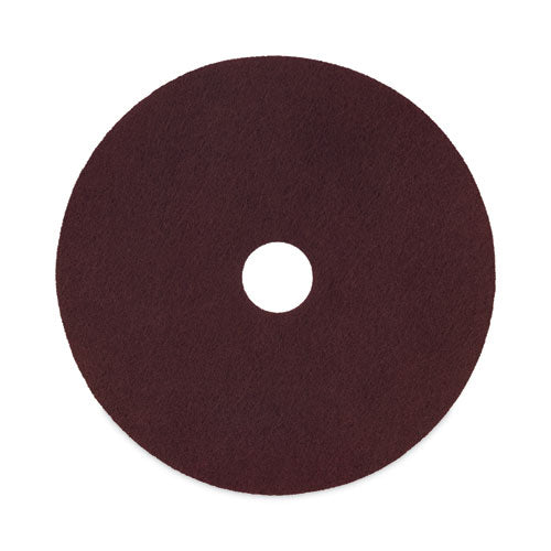 Deep Scrub Pads, 16" Diameter, Maroon, 10-carton