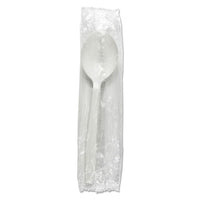 Heavyweight Wrapped Polypropylene Cutlery, Soup Spoon, White, 1,000-carton
