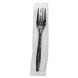 Heavyweight Wrapped Polypropylene Cutlery, Teaspoon, Black, 1,000-carton