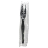 Heavyweight Wrapped Polystyrene Cutlery, Teaspoon, Black, 1,000-carton