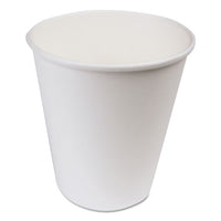 Paper Hot Cups, 8 Oz, White, 20 Cups-sleeve, 50 Sleeves-carton