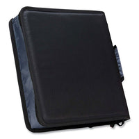 Classic Zipper Binder, 3 Rings, 2" Capacity, 11 X 8.5, Black-gray Accents