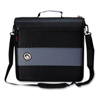 Classic Zipper Binder, 3 Rings, 2" Capacity, 11 X 8.5, Black-gray Accents