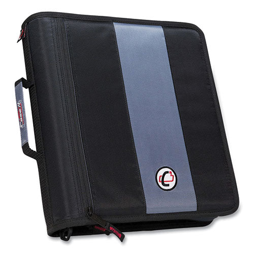 Classic Zipper Binder, 3 Rings, 2" Capacity, 11 X 8.5, Black-gray Accents