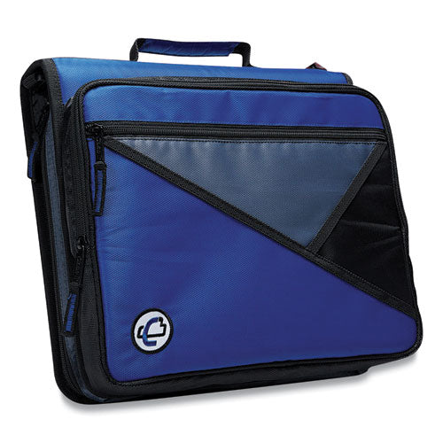 Universal Zipper Binder, 3 Rings, 2" Capacity, 11 X 8.5, Blue-gray Accents