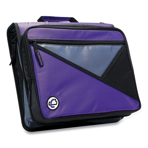 Universal Zipper Binder, 3 Rings, 2" Capacity, 11 X 8.5, Purple-gray Accents