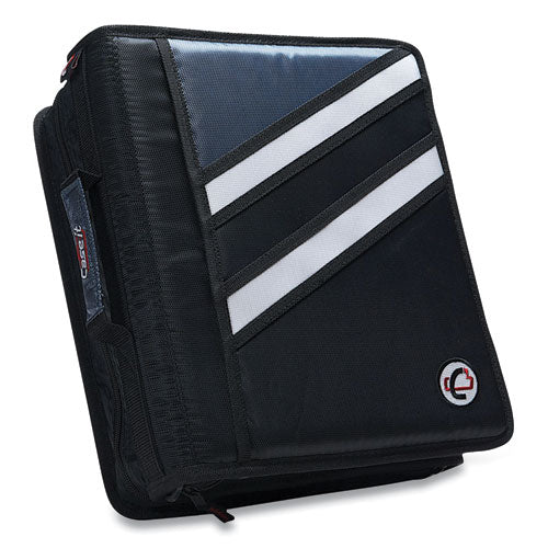 Z-system 2-in-1 Zipper Binder, 3 Rings (x2), 1.5" Capacity (x2), 11 X 8.5, Black-gray Accents