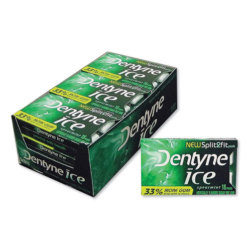 Sugarless Gum, Spearmint, 16 Pieces-pack, 9 Packs-box