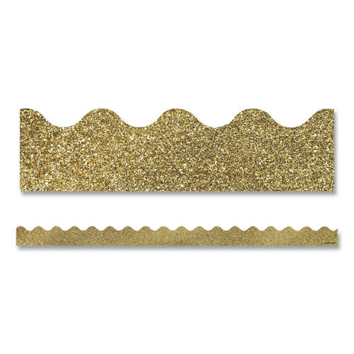 Scalloped Borders, 2.25" X 3 Ft, Gold Glitter, 13/pack