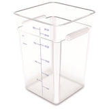 Squares Polycarbonate Food Storage Container, 22 Qt, 11 13 X 11.13 X 15.72, Clear, Plastic
