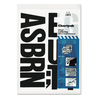 Press-on Vinyl Uppercase Letters, Self Adhesive, Black, 4"h, 58-pack