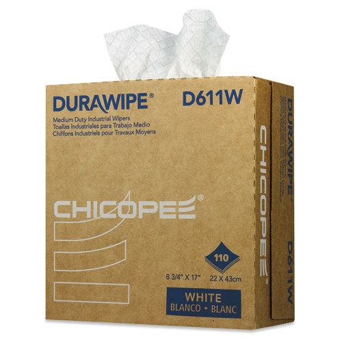 Durawipe Medium-duty Industrial Wipers, 8.8 X 17, White, 110-box, 12 Box-carton