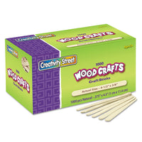 Natural Wood Craft Sticks, 4.5" X 0.38", Wood, Natural, 1,000-box