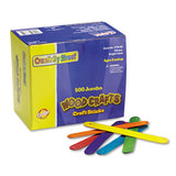 Colored Wood Craft Sticks, Jumbo, 6" X 0.75", Wood, Assorted, 500-box