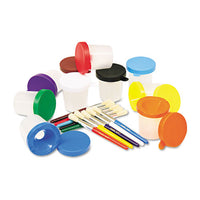 No-spill Cups & Coordinating Brushes, Assorted Colors, 10-set