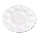 Round Plastic Paint Trays For Classroom, White, 10-pack