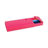 Slider Pencil Case, 11.43 X 9.5 X 0.6, Sandy Gray, Seafoam Green, Seaside Blue, Sunset Red, Sunny Yellow, 24-carton
