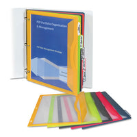 Binder Pocket With Write-on Index Tabs, 9.88 X 11.38, Assorted, 5-set