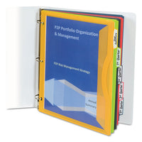 Binder Pocket With Write-on Index Tabs, 9.88 X 11.38, Assorted, 5-set