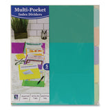 Index Dividers With Multi-pockets, 5-tab, 11.5 X 10, Assorted, 1 Set