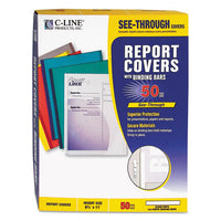 Report Covers With Binding Bars, Vinyl, Clear, 1-8" Capacity, 50-box