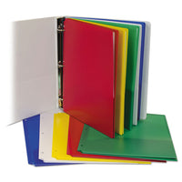 Two-pocket Heavyweight Poly Portfolio Folder, 3-hole Punch, Letter, Asst, 10-pk