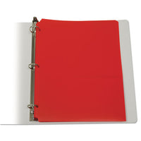 Two-pocket Heavyweight Poly Portfolio Folder, 3-hole Punch, Letter, Red, 25-box