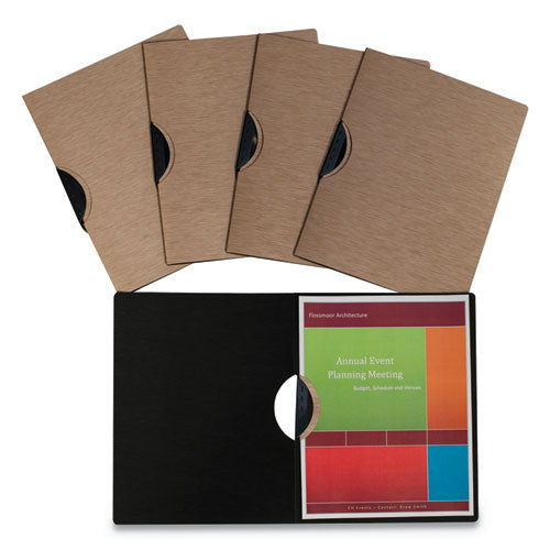 Modern Metallic Executive Style Report Cover, 8 1-2" X 11", Bronze, 5-pack
