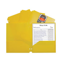 Two-pocket Heavyweight Poly Portfolio Folder, 3-hole Punch, 11 X 8.5, Yellow, 25-box
