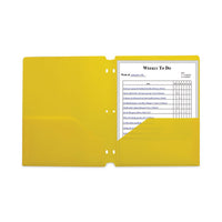 Two-pocket Heavyweight Poly Portfolio Folder, 3-hole Punch, 11 X 8.5, Yellow, 25-box
