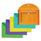 Reusable Poly Envelope, Hook & Loop Closure, 9.38 X 13, Clear, 5-pack