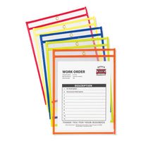 Stitched Shop Ticket Holders, Neon, Assorted 5 Colors, 75", 9 X 12, 10-pack