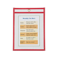 Stitched Shop Ticket Holders, Top Load, Super Heavy, Clear, 6" X 9" Inserts, 25-box