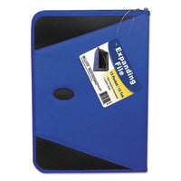 Expanding File W- Zipper Closure, 2" Expansion, 13 Sections, Letter Size, Blue
