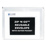 Zip N Go Reusable Envelope W-outer Pocket, 13 X 10, Clear, 3-pack
