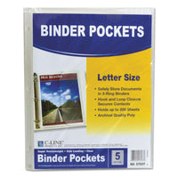 Poly Binder Pockets, 11 1-2 X 9 1-4, Clear, 5-pack